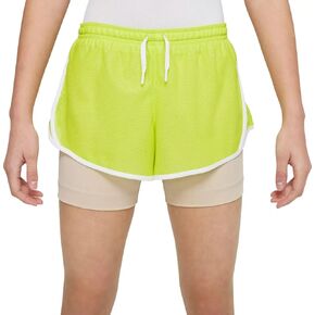 Nike Girls' Dri-FIT Tempo 2-in-1 Training Shorts (Atomic Green) Size Large