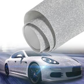 Sparkling Black Car Vinyl Wrap Roll Glitter Diamond Black Self Adhesive Vinyl Sticker DIY Film for Car Interior and Exterior Decoration, 11.81'' x 78.74''