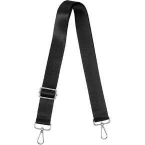 uxcell Purse Strap Replacement, 29.5-55inch Adjustable Canvas 1.5inch Wide Crossbody Shoulder Strap for Handbag Guitar(Silver, Silver Buckle)
