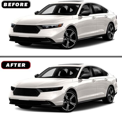 غطاء خفيف للمصابيح الخلفية مقطوع مسبقًا مناسب لملحقات Honda Accord Sedan 2023 مع طبقة لاصقة لامعة ودخان داكن (ضوء خلفي كامل) in Saudi Arabia