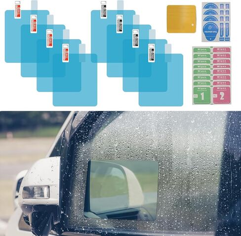 4PCS Car Rearview Mirror Film, Side Mirror Rain Guard, Car Rearview Mirror Protective Film, HD Clear Nano Coating Anti Fog Glare Waterproof Mirror Film Universal for Most Car, SUV (Side window) in Saudi Arabia