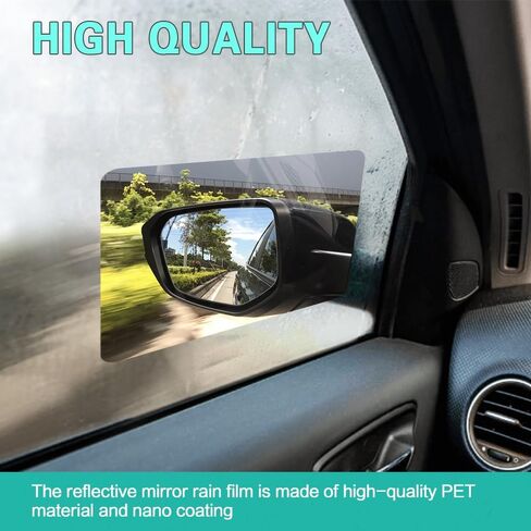 4PCS Car Rearview Mirror Film, Side Mirror Rain Guard, Car Rearview Mirror Protective Film, HD Clear Nano Coating Anti Fog Glare Waterproof Mirror Film Universal for Most Car, SUV (Side window) in Saudi Arabia