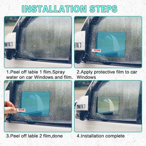 4PCS Car Rearview Mirror Film, Side Mirror Rain Guard, Car Rearview Mirror Protective Film, HD Clear Nano Coating Anti Fog Glare Waterproof Mirror Film Universal for Most Car, SUV (Side window) in Saudi Arabia