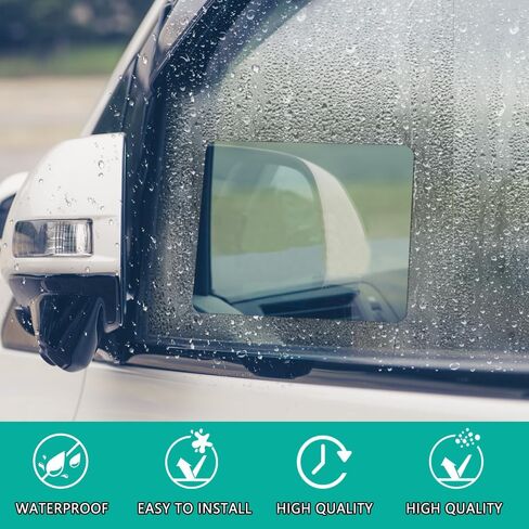 4PCS Car Rearview Mirror Film, Side Mirror Rain Guard, Car Rearview Mirror Protective Film, HD Clear Nano Coating Anti Fog Glare Waterproof Mirror Film Universal for Most Car, SUV (Side window) in Saudi Arabia