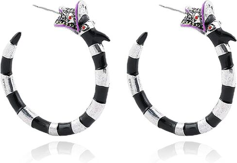 Snake Earrings for Women Halloween Snake Hoop Earrings Black Snake Jewelry Gothic Sandworm Earrings Costume Halloween Cosplay Decor Accessories in Kuwait