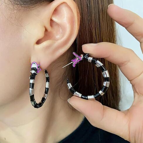 Snake Earrings for Women Halloween Snake Hoop Earrings Black Snake Jewelry Gothic Sandworm Earrings Costume Halloween Cosplay Decor Accessories in Kuwait