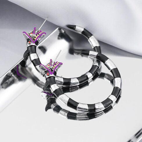 Snake Earrings for Women Halloween Snake Hoop Earrings Black Snake Jewelry Gothic Sandworm Earrings Costume Halloween Cosplay Decor Accessories in Kuwait