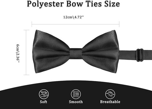 Mens Bow Tie, Solid Color Bowties Adjustable Pre Tied Tuxedo Bow Ties for Wedding Graduation Business Party Gifts in Kuwait