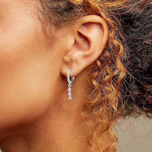 Gold/Silver Earrings for Women,Dainty 14k Gold/Silver Plated Small Hoop Earrings for Women CZ Diamond Dangle Drop Earrings Trendy Lightweight Huggie Hoop Earrings Jewelry Set in Kuwait