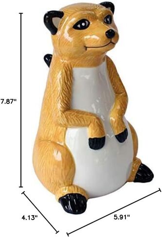 Crockery Critters Meerkat Money Bank from Deluxebase. Animal Shaped Money Box for Kids. Cute Ceramic Piggy Bank for Girls or Boys. Novelty Piggy Bank for Adults or Savings Box for Kids Party Favors in Saudi Arabia