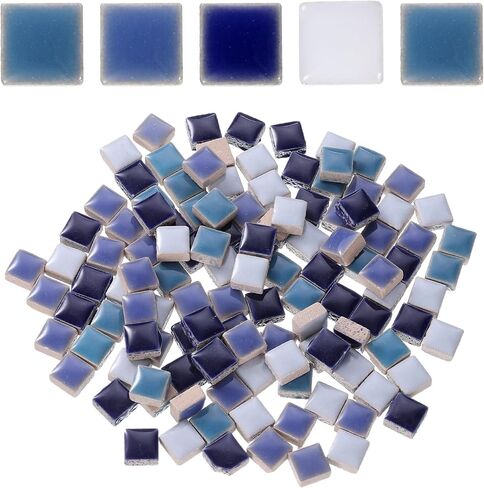 uxcell 205pcs Ceramic Mosaic Tiles, Bulk Stained Ceramic Mosaic Tiles Square Mosaic Kits for DIY Art Crafts, Handmade Art Craft Projects for Home Decor(200g, Mixed Pink) in Saudi Arabia