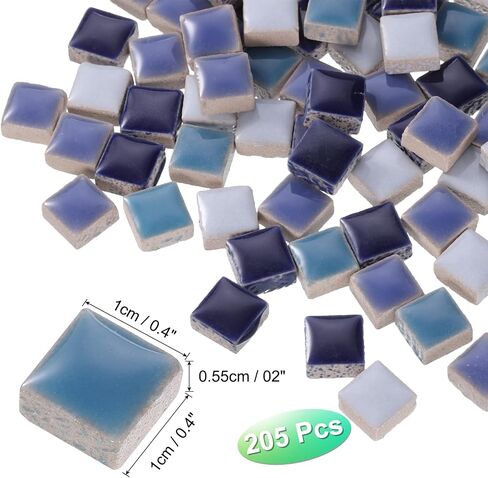 uxcell 205pcs Ceramic Mosaic Tiles, Bulk Stained Ceramic Mosaic Tiles Square Mosaic Kits for DIY Art Crafts, Handmade Art Craft Projects for Home Decor(200g, Mixed Pink) in Saudi Arabia