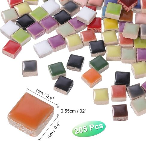 uxcell 205pcs Ceramic Mosaic Tiles, Bulk Stained Ceramic Mosaic Tiles Square Mosaic Kits for DIY Art Crafts, Handmade Art Craft Projects for Home Decor(200g, Mixed Pink) in Saudi Arabia