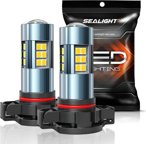 SEALIGHT 9006/HB4 LED Fog Light Bulbs, 360° Illumination 9006 HB4 Fog Lights LED for Car, 6000K Xenon White, 5MINS Plug-and-Play, Pack of 2 in Saudi Arabia