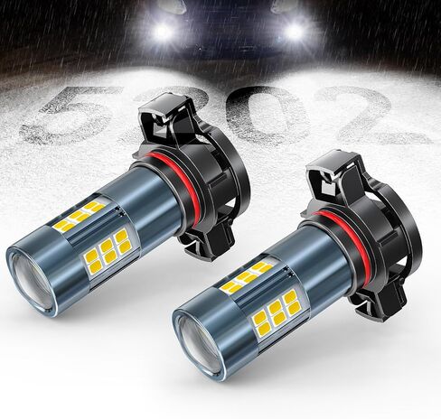 SEALIGHT 9006/HB4 LED Fog Light Bulbs, 360° Illumination 9006 HB4 Fog Lights LED for Car, 6000K Xenon White, 5MINS Plug-and-Play, Pack of 2 in Saudi Arabia