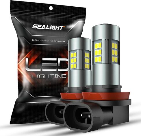 SEALIGHT 9006/HB4 LED Fog Light Bulbs, 360° Illumination 9006 HB4 Fog Lights LED for Car, 6000K Xenon White, 5MINS Plug-and-Play, Pack of 2 in Saudi Arabia