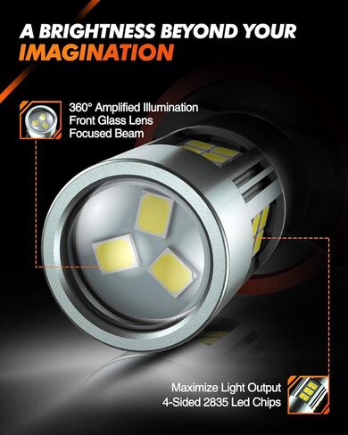 SEALIGHT 9006/HB4 LED Fog Light Bulbs, 360° Illumination 9006 HB4 Fog Lights LED for Car, 6000K Xenon White, 5MINS Plug-and-Play, Pack of 2 in Saudi Arabia