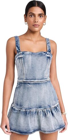 Amanda Uprichard Women's Piper Romper in Denim in Saudi Arabia