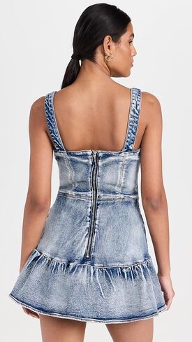 Amanda Uprichard Women's Piper Romper in Denim in Saudi Arabia