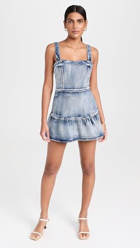Amanda Uprichard Women's Piper Romper in Denim in Saudi Arabia
