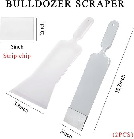 2 PCS Car Paddle Bulldozer Squeegee, Long Handle Window Tint Film Installation Tools, Paddle Bulldozer Scraper for Car Front Rear Windows Glass Cleaning, Car Accessories in Saudi Arabia