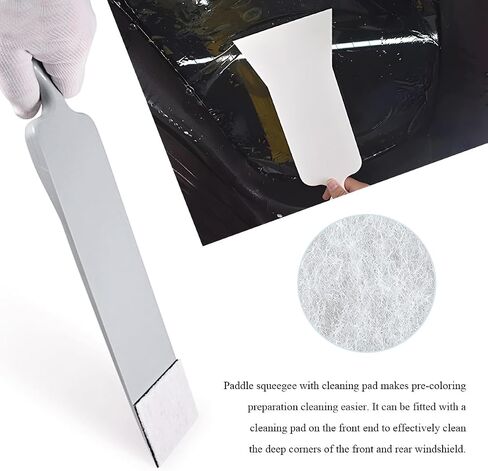 2 PCS Car Paddle Bulldozer Squeegee, Long Handle Window Tint Film Installation Tools, Paddle Bulldozer Scraper for Car Front Rear Windows Glass Cleaning, Car Accessories in Saudi Arabia