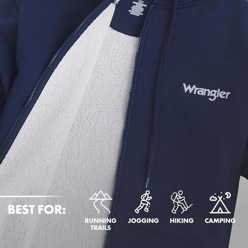 Wrangler Hoodies for Men Big and Tall - Sherpa Lined Zip Up Pullover Sweatshirt in Saudi Arabia