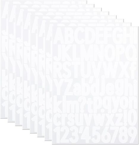 ملصقات حروف مقاس 1.5 بوصة، 544 قطعة من ملصقات رموز الأرقام الأبجدية لسكرابوكينغ، لافتة، زجاجة مياه، ملصقات حروف من الفينيل ذاتية اللصق للفنون والحرف اليدوية - 8 أوراق، أسود in Kuwait