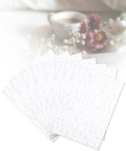 ملصقات حروف مقاس 1.5 بوصة، 544 قطعة من ملصقات رموز الأرقام الأبجدية لسكرابوكينغ، لافتة، زجاجة مياه، ملصقات حروف من الفينيل ذاتية اللصق للفنون والحرف اليدوية - 8 أوراق، أسود in Kuwait