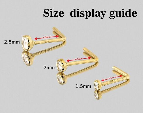 Solid 14K Gold L-Shape Stud Bezel Set Peridot 22G L-Bend Nose Stud - 14K White Gold / 14K Yellow Gold August Birthstone Nose Ring Stud in Kuwait