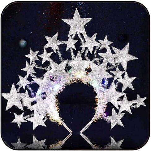 GORTIN Light up Stars Headband LED Christmas Hair Band Glowing Costume Headwear Rave Party Hair Accessories in Kuwait