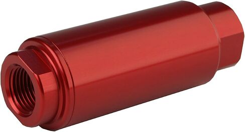 Aeromotive 12316 Filter, In-Line, 100-Micron Stainless Mesh Element, 3/8" NPT Port, Bright-Dip Red, SS Series, 1-1/4" OD in Saudi Arabia