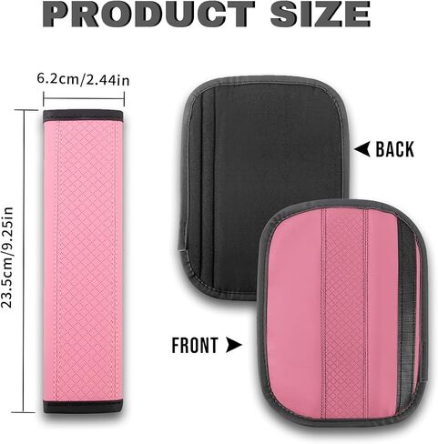 2PCS Car Seat Belt Cover,Seat Belt Pads Leather Seat Belt Covers,Safety Seatbelt Shoulder Strap Covers,Universal Safety Strap Cover for Auto SUV Truck Airplane Backpack (Pink) in Kuwait