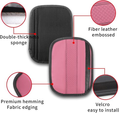 2PCS Car Seat Belt Cover,Seat Belt Pads Leather Seat Belt Covers,Safety Seatbelt Shoulder Strap Covers,Universal Safety Strap Cover for Auto SUV Truck Airplane Backpack (Pink) in Kuwait