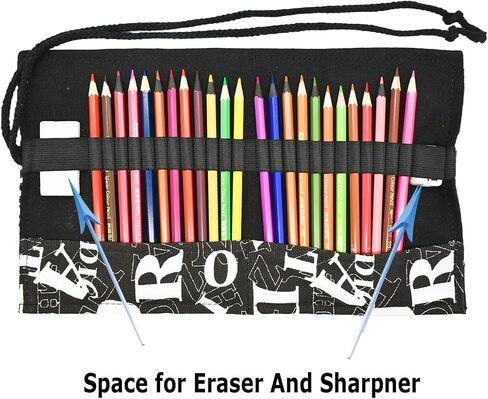 Flowers Colored Pencil Wrap Case Canvas Roll Up Holders Sketch Peony Pencils Organizers for Artist Adult Coloring Travel Storage With 72 Slots(Spring) in Saudi Arabia
