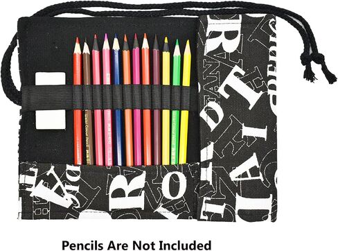 Flowers Colored Pencil Wrap Case Canvas Roll Up Holders Sketch Peony Pencils Organizers for Artist Adult Coloring Travel Storage With 72 Slots(Spring) in Saudi Arabia