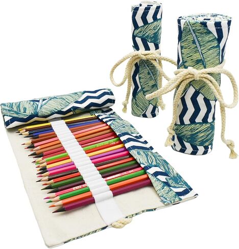 Flowers Colored Pencil Wrap Case Canvas Roll Up Holders Sketch Peony Pencils Organizers for Artist Adult Coloring Travel Storage With 72 Slots(Spring) in Saudi Arabia