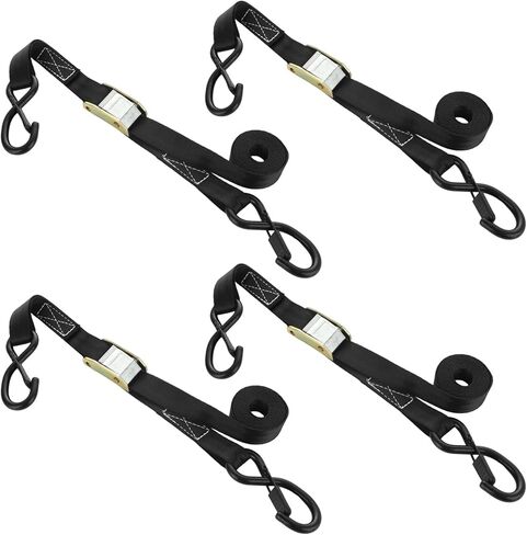 4 عبوات من أشرطة ربط الدراجات النارية 1 بوصة × 6.6 بوصة 1,823 رطل، أشرطة سقاطة ناعمة ذات حلقة ناعمة للخدمة الشاقة، أشرطة ربط للأسفل للدراجة الترابية، والدراجات النارية، وقوارب الكاياك، والسيارات، والشاحنات، والبضائع in Kuwait