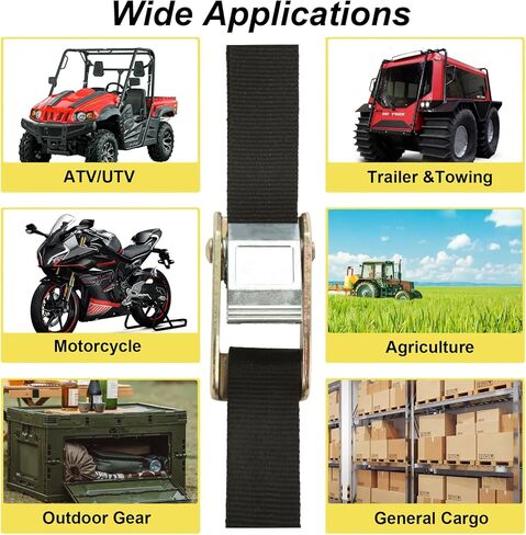 4 عبوات من أشرطة ربط الدراجات النارية 1 بوصة × 6.6 بوصة 1,823 رطل، أشرطة سقاطة ناعمة ذات حلقة ناعمة للخدمة الشاقة، أشرطة ربط للأسفل للدراجة الترابية، والدراجات النارية، وقوارب الكاياك، والسيارات، والشاحنات، والبضائع in Kuwait