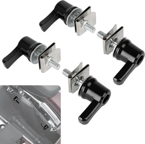 PSLER Saddlebag Locks Hardware Bolt Mount Kit Saddlebag Lever Locks Theft Deterrent System Lock Kit for Touring Street Glide Electra Glide Road Glide Heritage Softail Electra 1992-Later - Black in Saudi Arabia