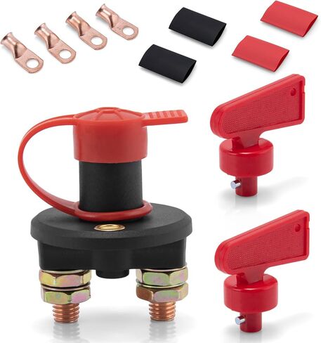 RV Battery Disconnect Switch 12V: Battery Master Cut Shut Off Switch 12V-48V Heavy Duty Battery Isolator Switch 300Amps Power Battery Switch for Car Off-Road Truck Boat RV Marine (2 Key Kit) in Kuwait