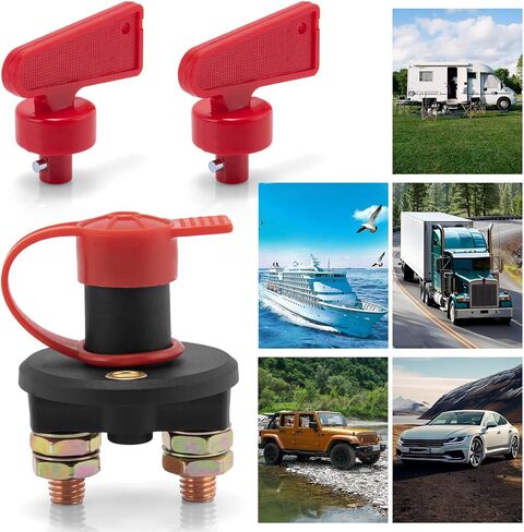RV Battery Disconnect Switch 12V: Battery Master Cut Shut Off Switch 12V-48V Heavy Duty Battery Isolator Switch 300Amps Power Battery Switch for Car Off-Road Truck Boat RV Marine (2 Key Kit) in Kuwait