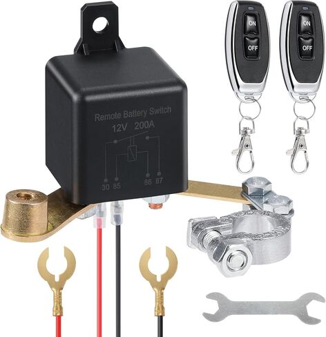 BOLS Remote Control Battery Disconnect Switch with 2 Keys, Suitable for car RV Trucks, car Battery Disconnect Switch, Remote Control Disconnect Switch, to Prevent Battery Depletion in Kuwait