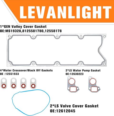 MLS Head Gasket Set Compatible with Chevy Silverado Tahoe Avalanche Express Suburban, GMC Sierra Savana Yukon Cadillac Isuzu 4.8L 5.3L V8-2002-2011.Repalce#CS9284, HS26191PT.Engine Gasket Kit in Saudi Arabia