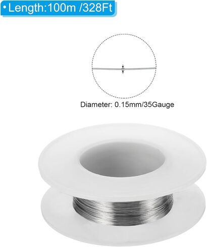 PATIKIL 304 Stainless Steel Wire, 328 Ft 0.12mm 36 Gauge Jewelry Wire Craft Wire Soft Beading Wire for Jewelry Making Bracelets Beading DIY Crafts, Silver in Saudi Arabia