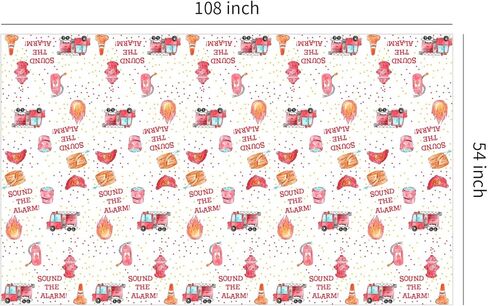 Fire Truck Birthday Party Tablecloth Supplies - Disposable Firefighter Party Table Cover Decorations, Firetruck Fireman Theme Birthday Baby Shower Table Cloth - 4 Pack (54in x 108in) in Saudi Arabia