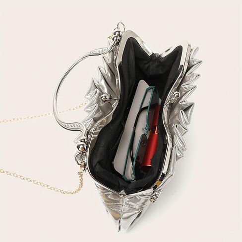 Dumpling Clutch Purse for Women Rhinestones Evening Handbag Small Soft Pleated Clutches for Weddings Proms Cocktail in Saudi Arabia