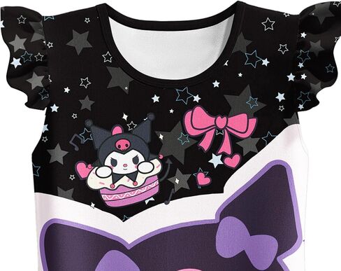 Little Girls Gown Short Ruffles Sleeve Nite Dress Round Neck Girls Nite Gown 7-12 Y in Saudi Arabia