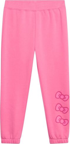 Hello Kitty Girls' Pants Set - 2 Piece Crewneck Sweatshirt and Fleece Pants - Matching Outfit for Girls (2T-12), Size 5-6, White/Aurora Pink in Saudi Arabia