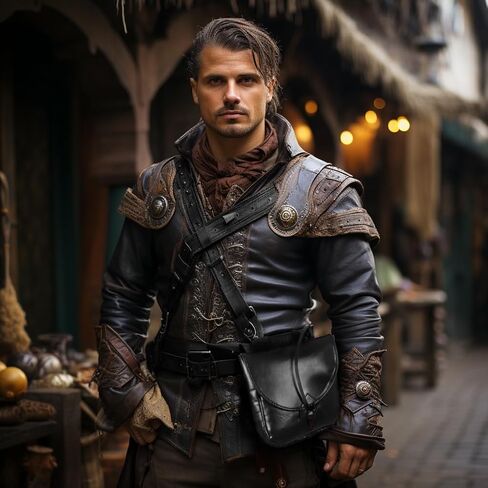 حقيبة حزام هوميلكس عصر النهضة - حقيبة جلدية من العصور الوسطى لإكسسوارات أزياء الهالوين in Kuwait